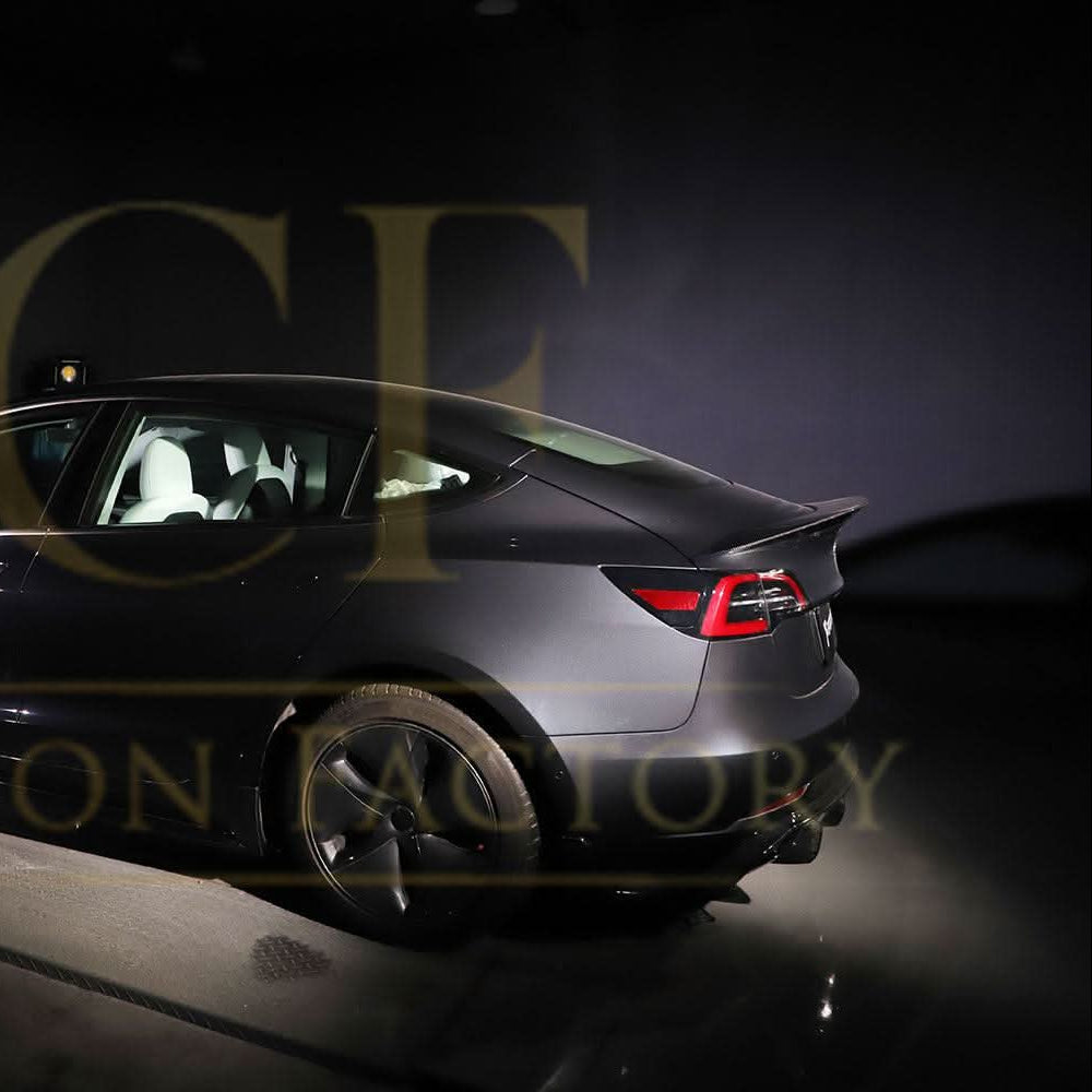 R Style Carbon Fibre Boot Spoiler for Tesla Model 3 16-23 - Carbon Factory