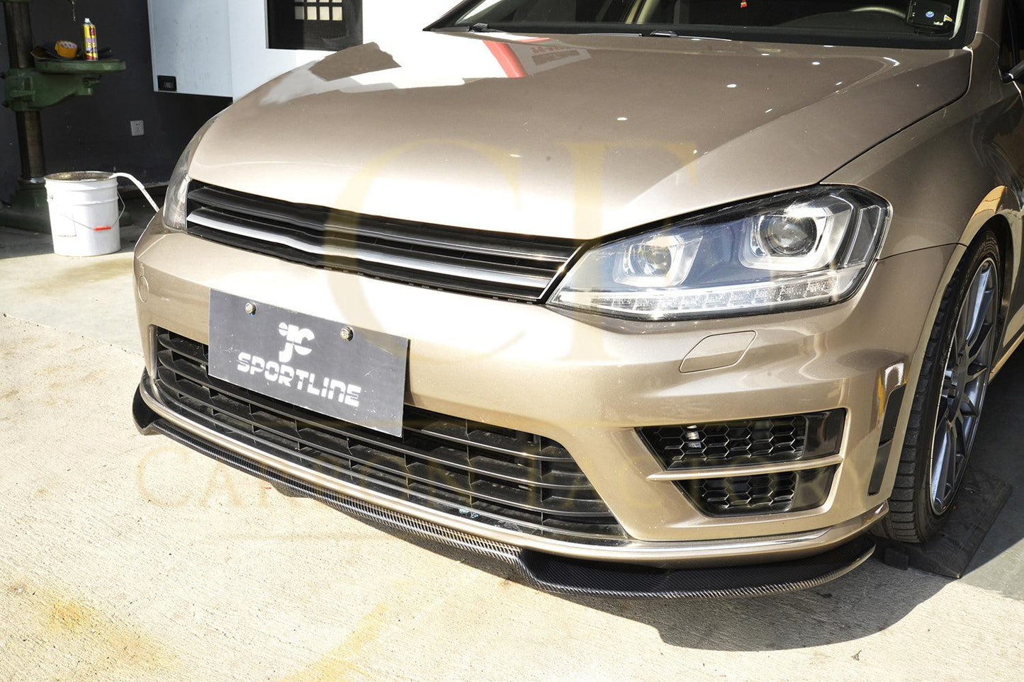 RG Style Carbon Fibre Front Splitter for VW Golf MK7 R 14-17-Carbon Factory
