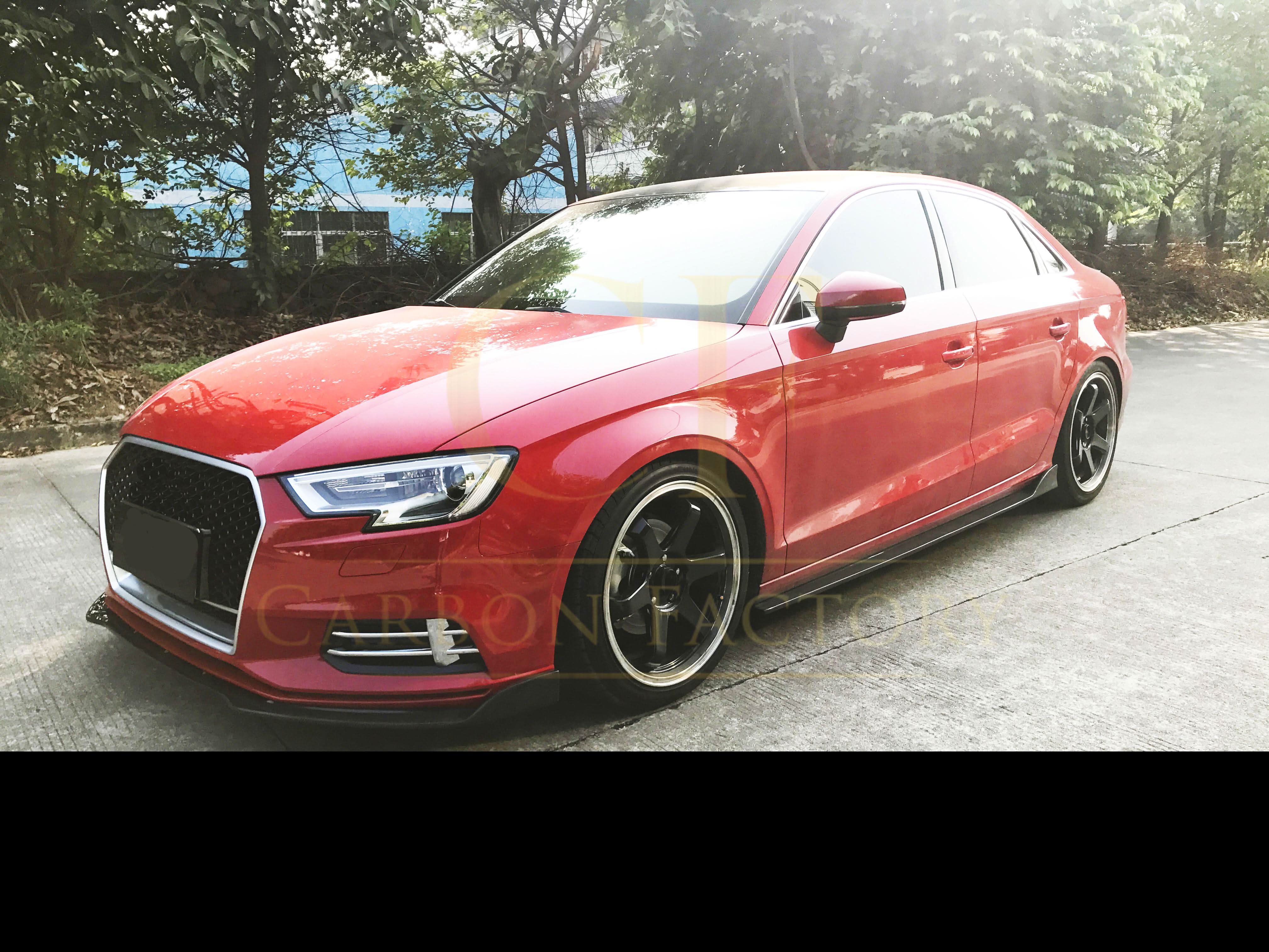 RS Style Carbon Fibre Front Splitter for Audi A3 Saloon Non S Line 16-19 - Carbon Factory