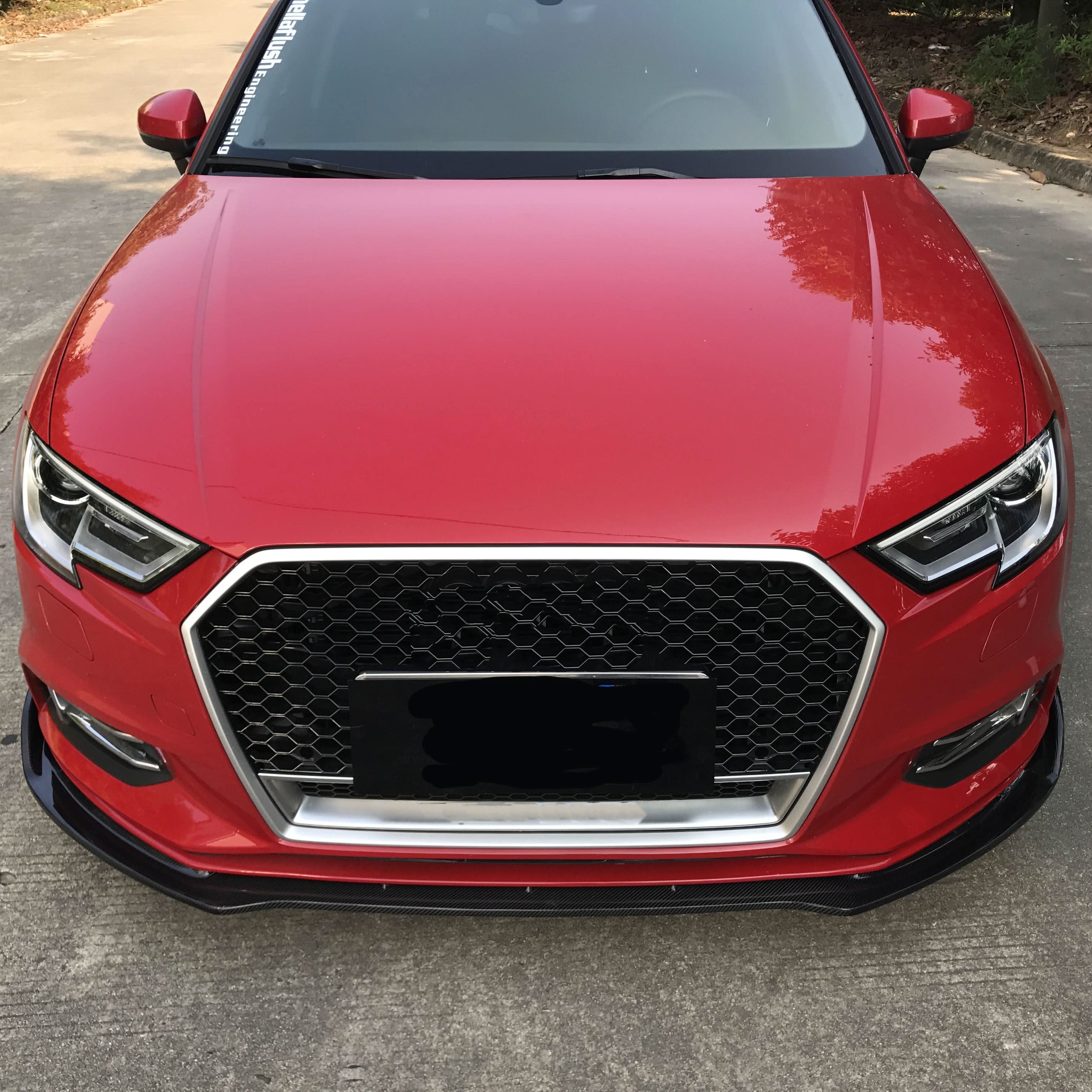 RS Style Carbon Fibre Front Splitter for Audi A3 Saloon Non S Line 16-19 - Carbon Factory