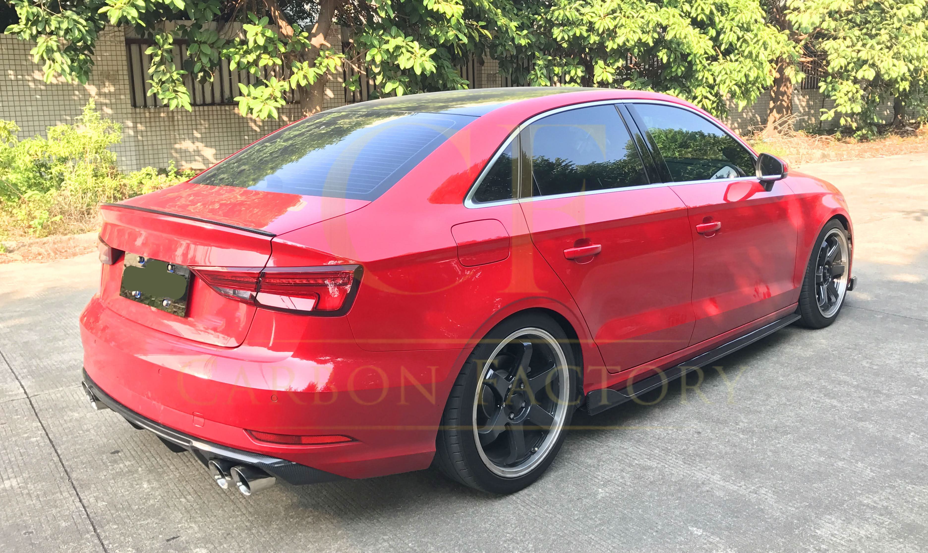 RS Style Carbon Fibre Side Skirts for Audi A3 Saloon (Non S Line) 16-19 - Carbon Factory