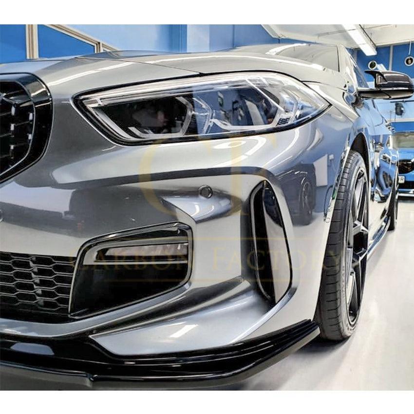 RS Style Gloss Black Front Splitter for BMW F40 1 Series 19-24-Carbon Factory