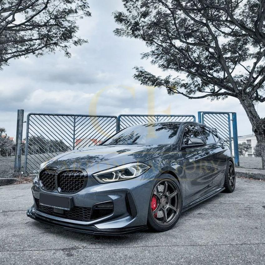 RS Style Gloss Black Front Splitter for BMW F40 1 Series 19-24-Carbon Factory