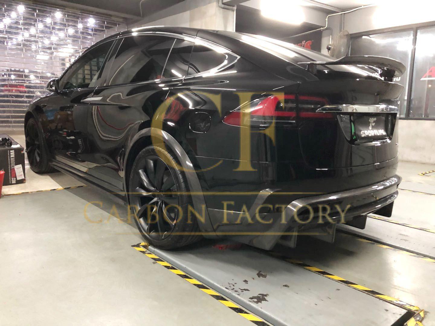 RZ Style Carbon Fibre Rear Canards for Tesla Model X 16-Present - Carbon Factory