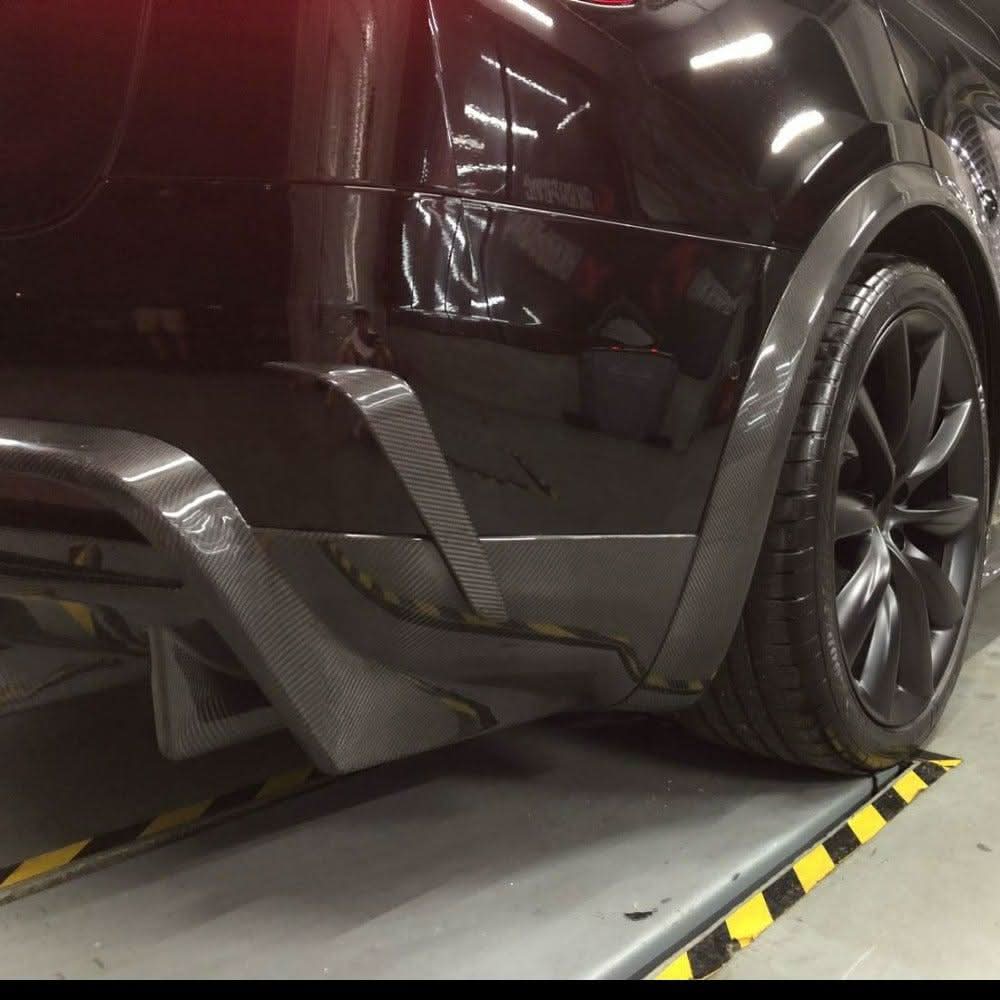 RZ Style Carbon Fibre Rear Canards for Tesla Model X 16-Present - Carbon Factory