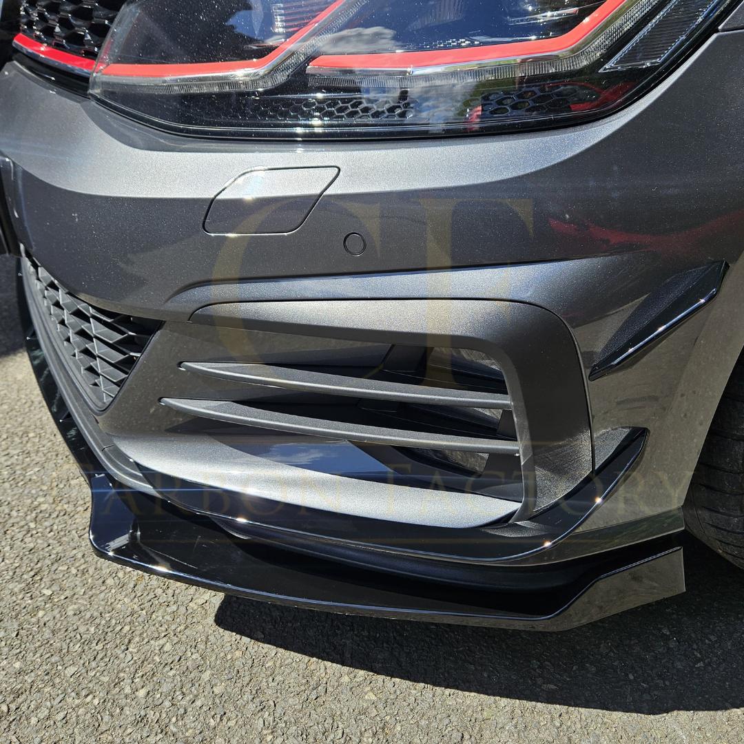 RZ Style Gloss Black Front Canards for VW Golf MK7.5 GTI 17-20-Carbon Factory