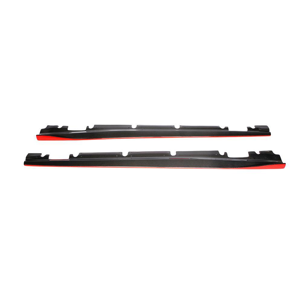 RZ Style Red Carbon Fibre Side Skirts for Mercedes Benz W176 A Class C117 Coupe 13-18 - Carbon Factory