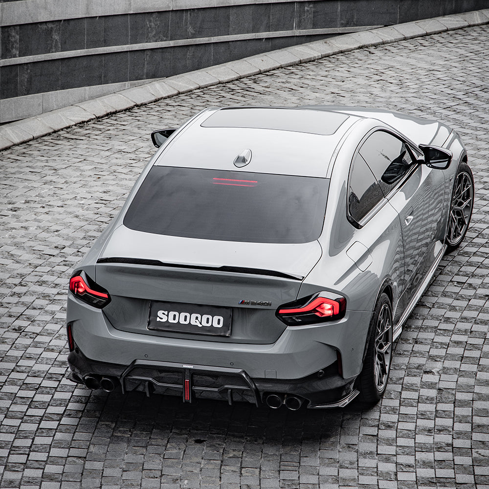 SQ Style with LED Pre-Preg Carbon Fibre Rear Diffuser for BMW 2 Series G42 Coupe 21-Present - Carbon Factory