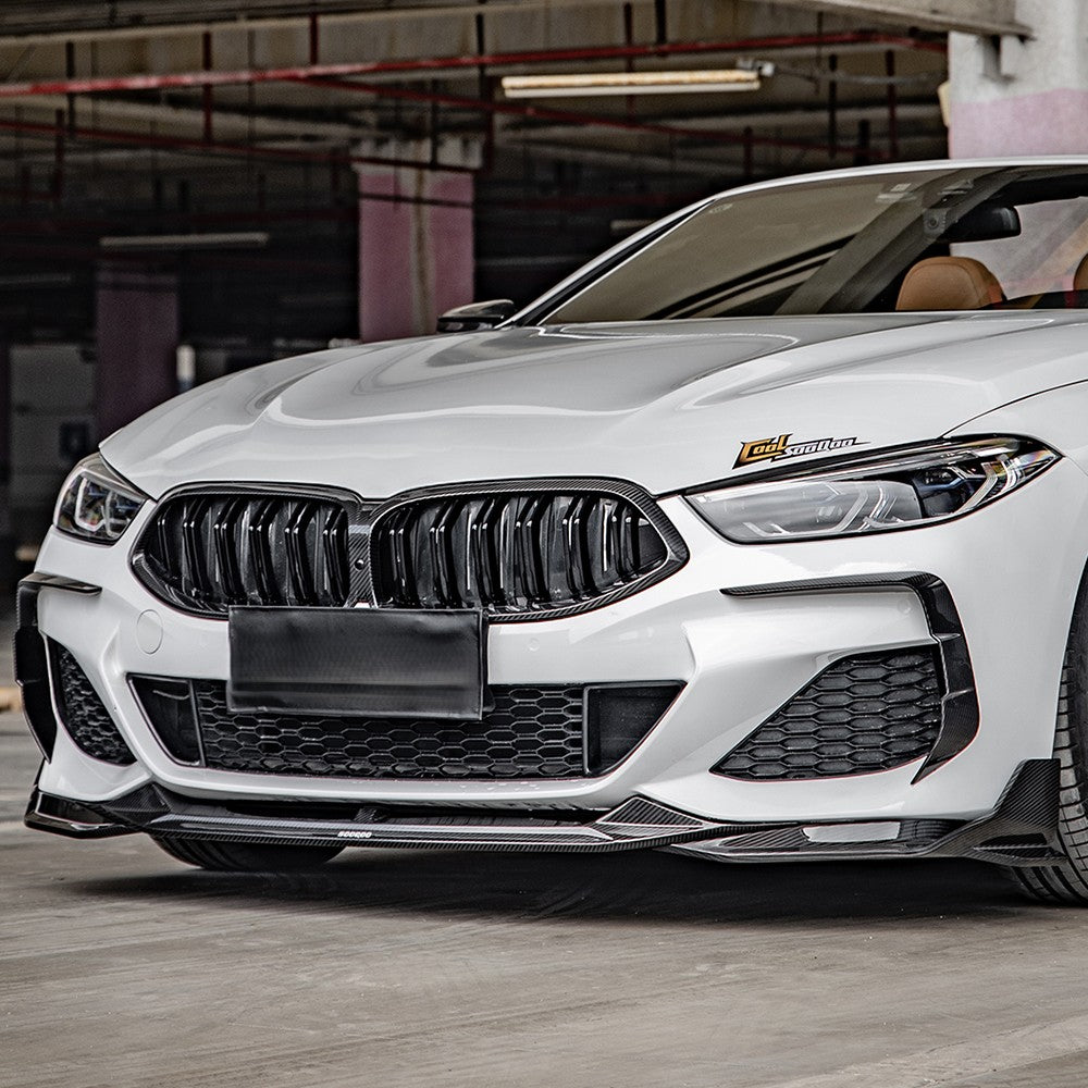 SQ Style Pre-Preg Carbon Fibre Front Splitter for BMW G14 G15 G16 8 Series 20-Present - Carbon Factory