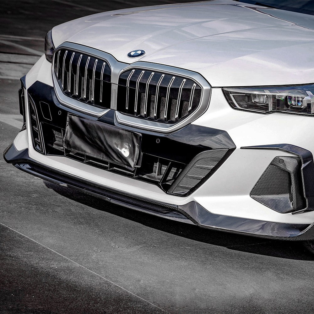 SQ Style Pre-Preg Carbon Fibre Front Splitter for BMW G60 5 Series & i5 24-Present - Carbon Factory