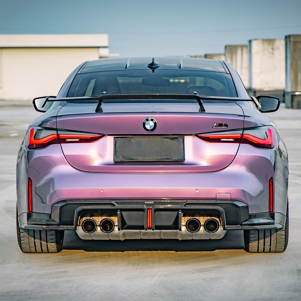 SQA-LED Style 3 Pieces Pre-Preg Carbon Fibre Rear Diffuser for BMW G80 G81 M3 G82 G83 M4 21-Present - Carbon Factory