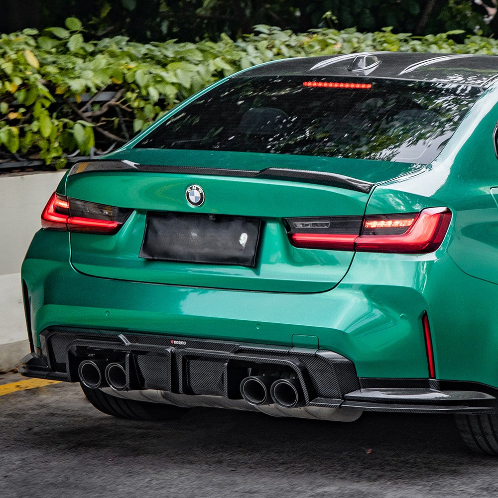 SQ-A Style 3 Pieces Pre-Preg Carbon Fibre Rear Diffuser for BMW G80 G81 M3 G82 G83 M4 21-Present