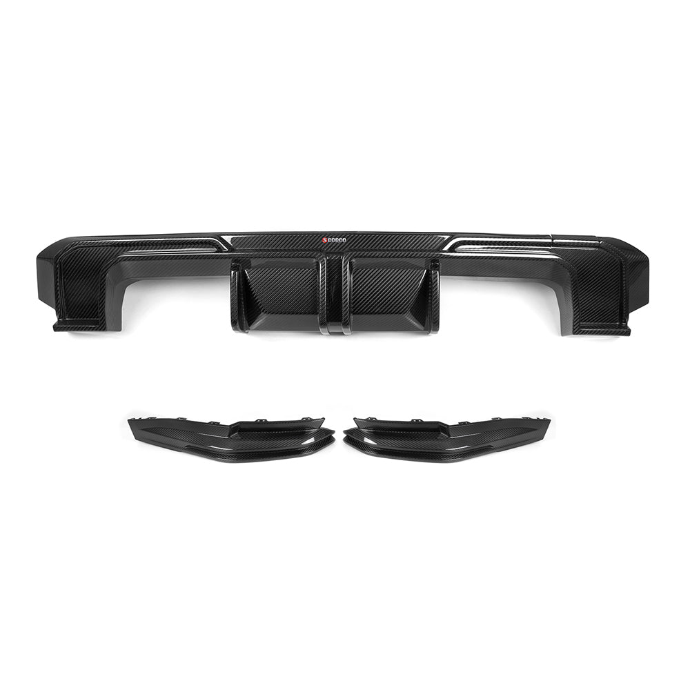 SQ-A Style 3 Pieces Pre-Preg Carbon Fibre Rear Diffuser for BMW G80 G81 M3 G82 G83 M4 21-Present