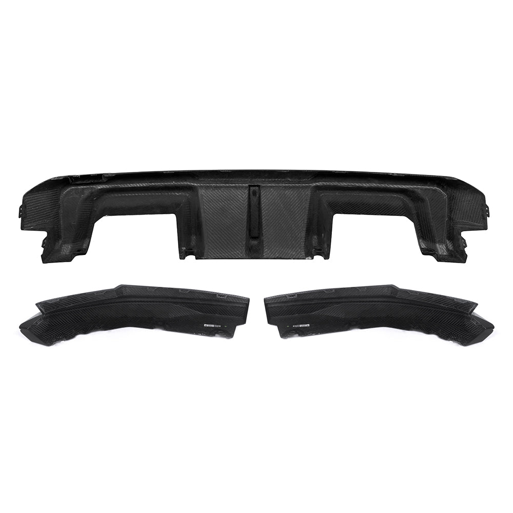 SQB LED Style 3 Pieces Pre-Preg Carbon Fibre Rear Diffuser for BMW G80 G81 M3 G82 G83 M4 21-Present - Carbon Factory