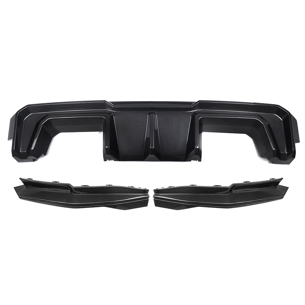 SQ-B Style 3 Pieces Pre-Preg Carbon Fibre Rear Diffuser for BMW G80 G81 M3 G82 G83 M4 21-Present - Carbon Factory