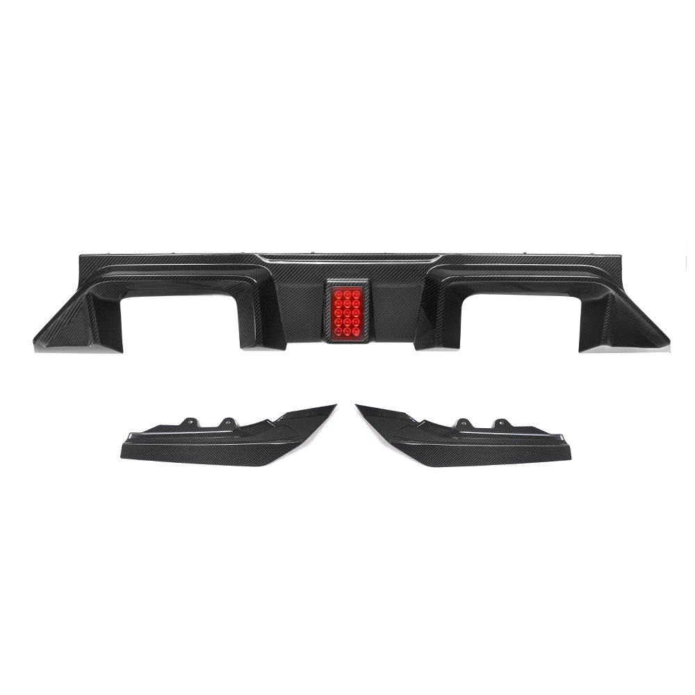 SQ-C Style Pre-Preg Carbon Fibre Rear Diffuser with LED for BMW G87 M2 2023-Present - Carbon Factory