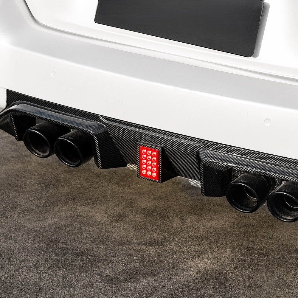 SQ-C Style Pre-Preg Carbon Fibre Rear Diffuser with LED for BMW G87 M2 2023-Present - Carbon Factory
