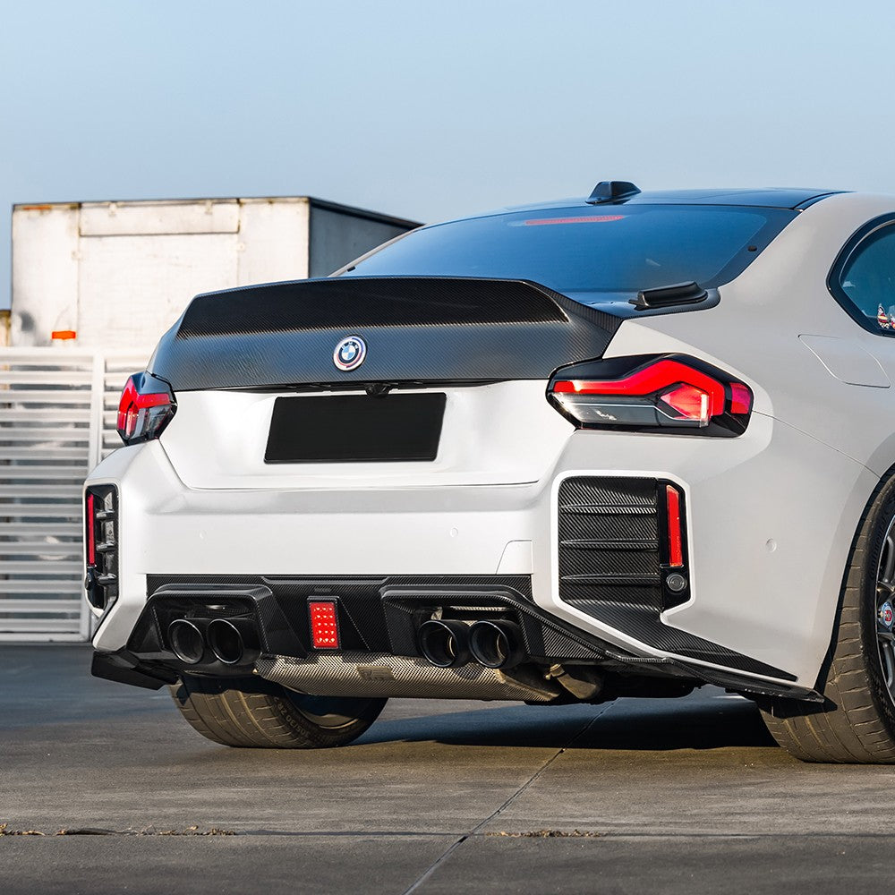 SQ-C Style Pre-Preg Carbon Fibre Rear Diffuser with LED for BMW G87 M2 2023-Present - Carbon Factory