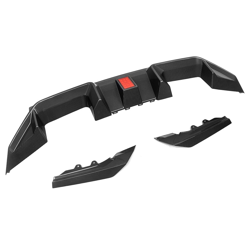 SQ-C Style Pre-Preg Carbon Fibre Rear Diffuser with LED for BMW G87 M2 2023-Present - Carbon Factory