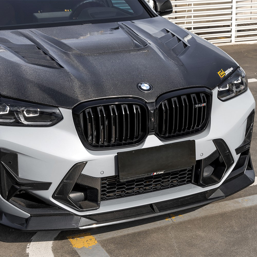V Style Pre-Preg Carbon Fibre Front Splitter for BMW F97 X3M F98 X4M LCI 22-26 - Carbon Factory