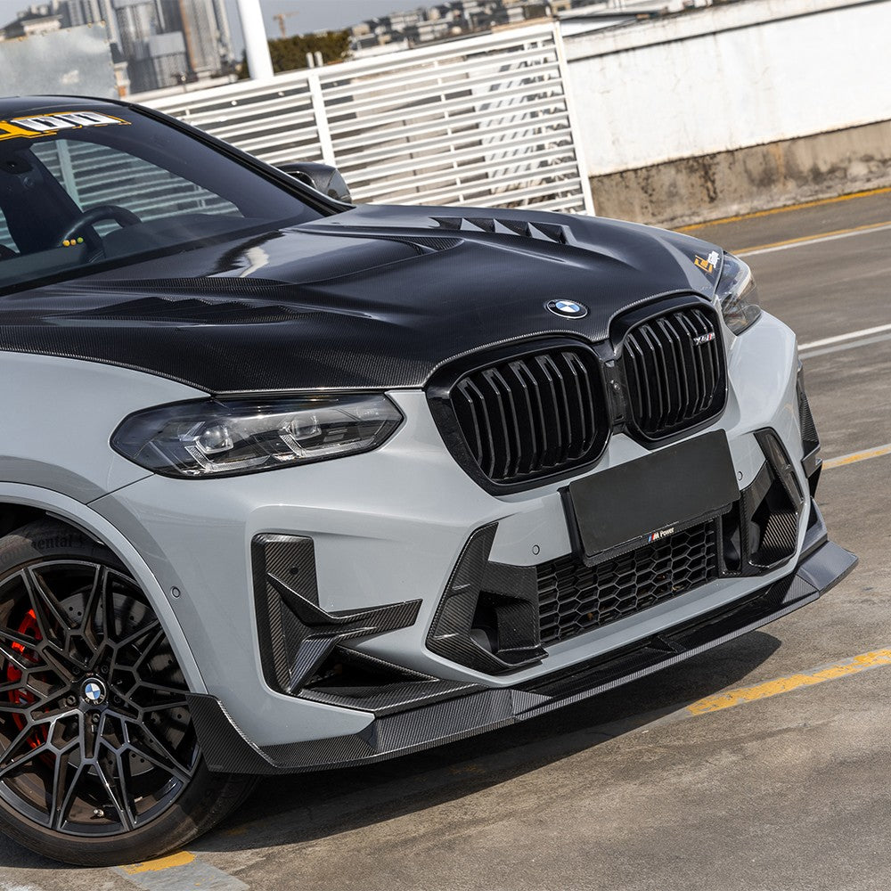 V Style Pre-Preg Carbon Fibre Front Splitter for BMW F97 X3M F98 X4M LCI 22-26 - Carbon Factory
