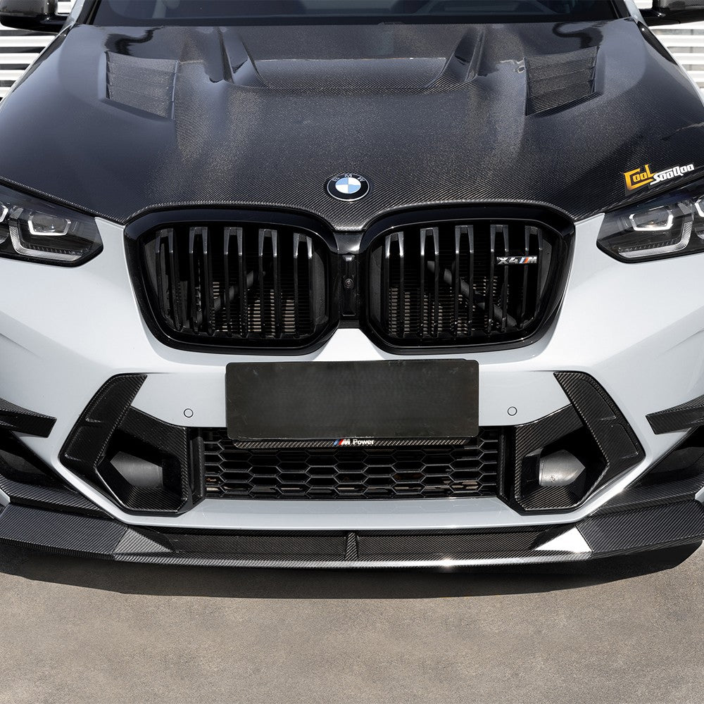 V Style Pre-Preg Carbon Fibre Front Splitter for BMW F97 X3M F98 X4M LCI 22-26 - Carbon Factory
