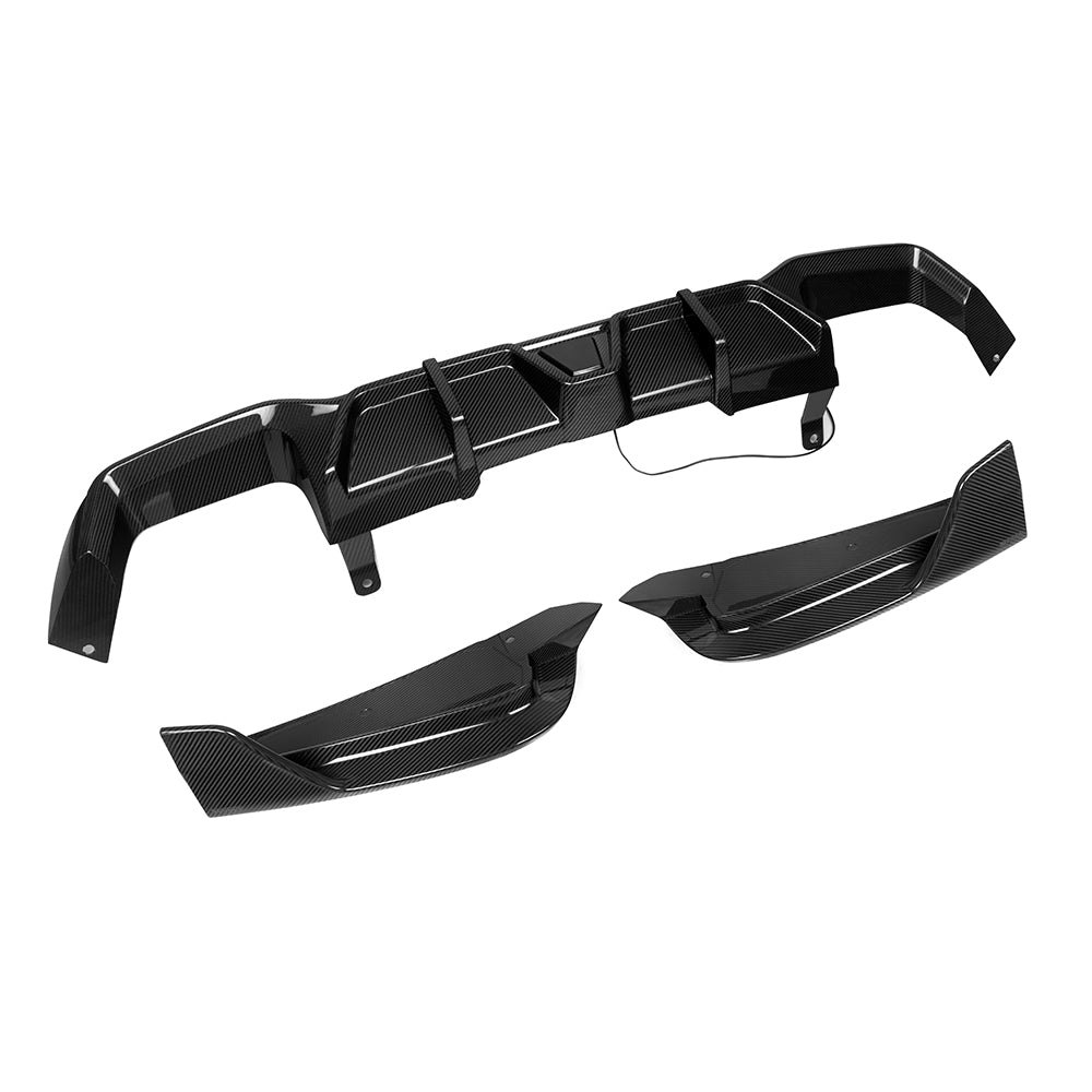 SQ LED Style Pre-Preg Carbon Fibre Diffuser for BMW G02 LCI 22-Present - Carbon Factory