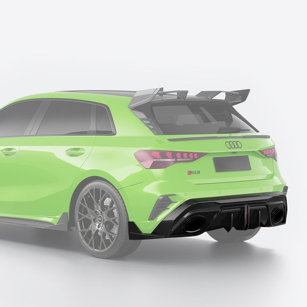 SQ-V1 Style Pre-preg Carbon Fiber Rear Diffuser for Audi RS3 8Y Sportback 24-26 - Carbon Factory