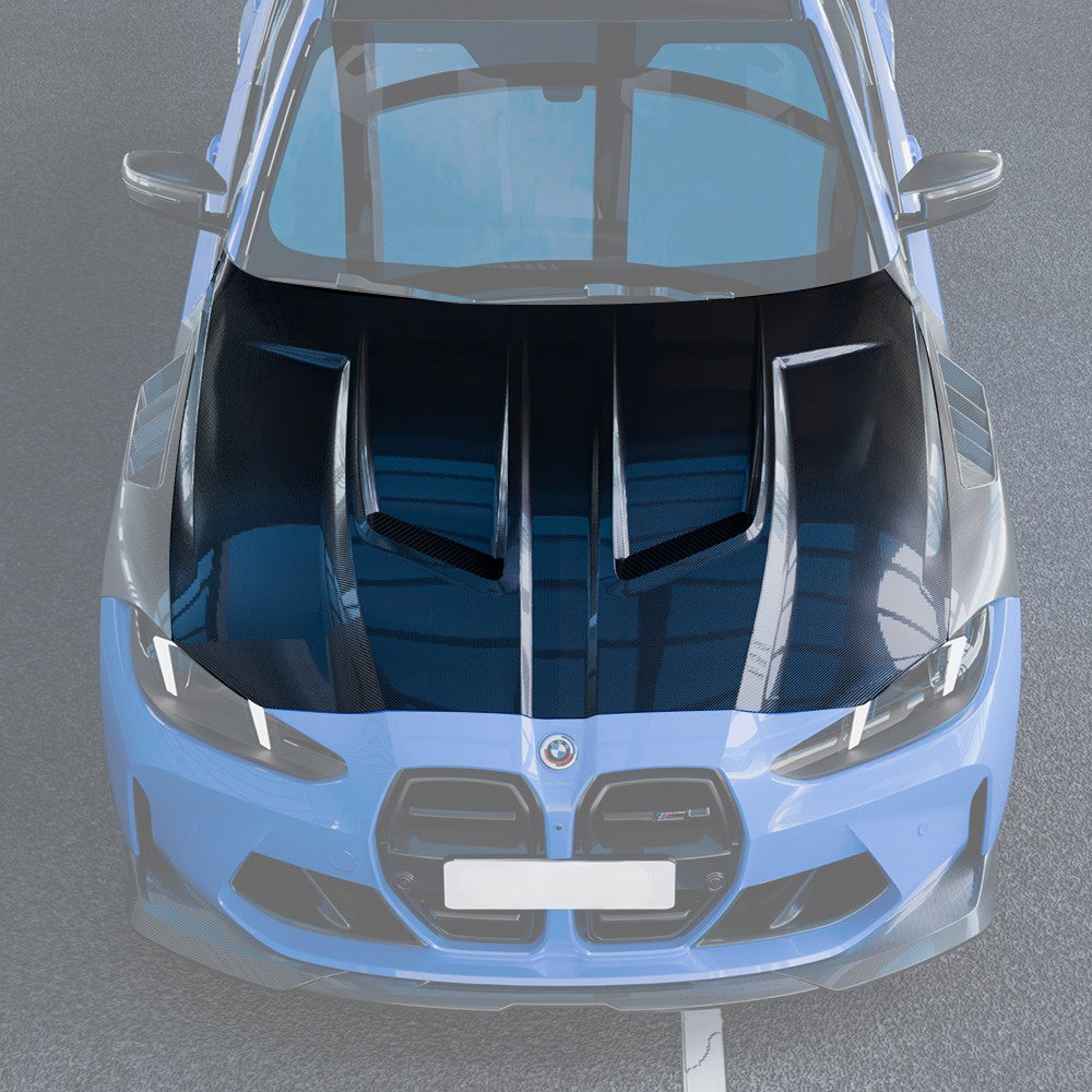 V Style Pre-Preg Carbon Fibre Bonnet for BMW G80 G81 M3 G82 G83 M4 21-25 - Carbon Factory
