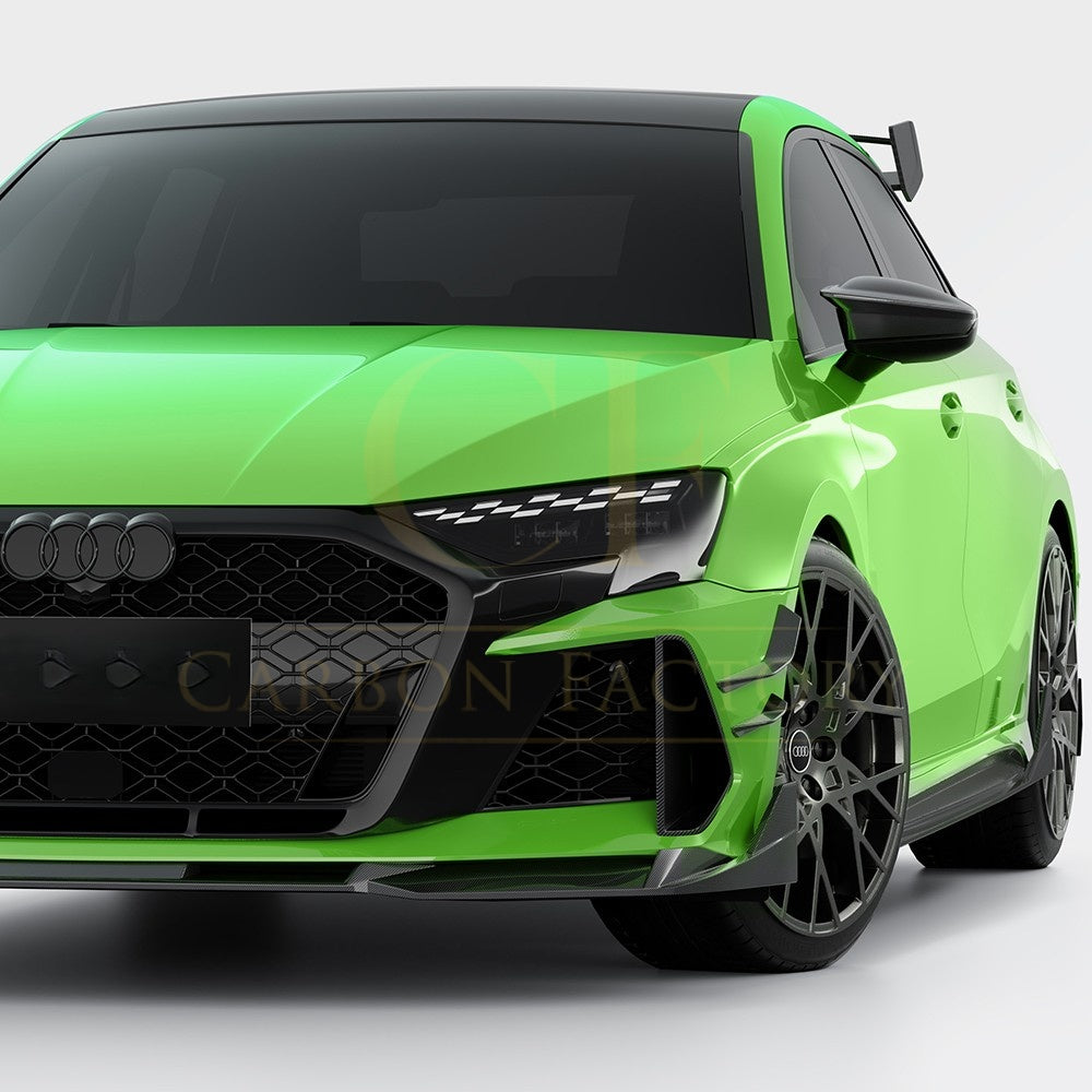 SQ Style Pre-preg Carbon Fiber Front Canards for Audi RS3 8Y 24-26 - Carbon Factory