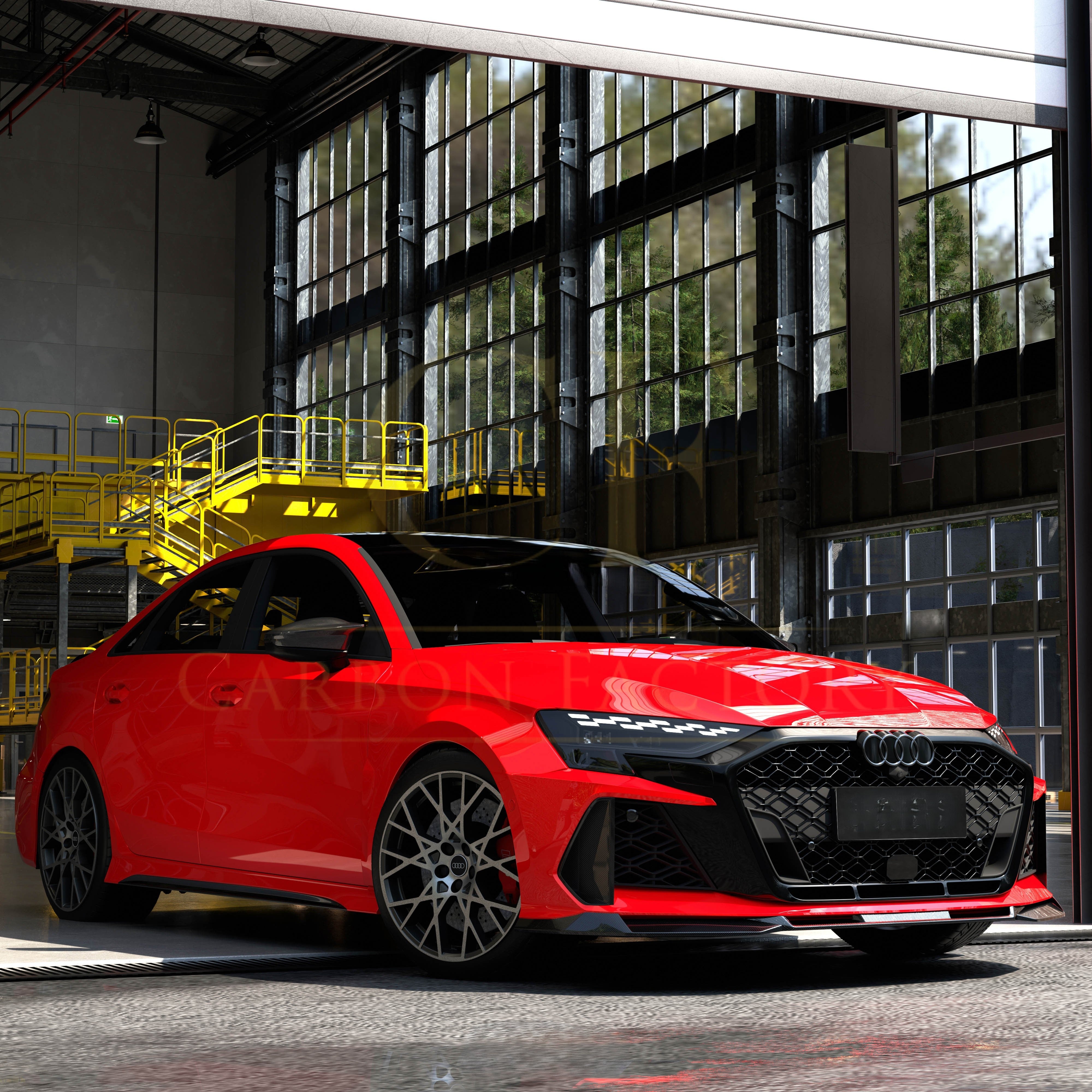 SQ-V2 Style Pre-preg Carbon Fiber Front Splitter for Audi RS3 8Y 24-26 - Carbon Factory
