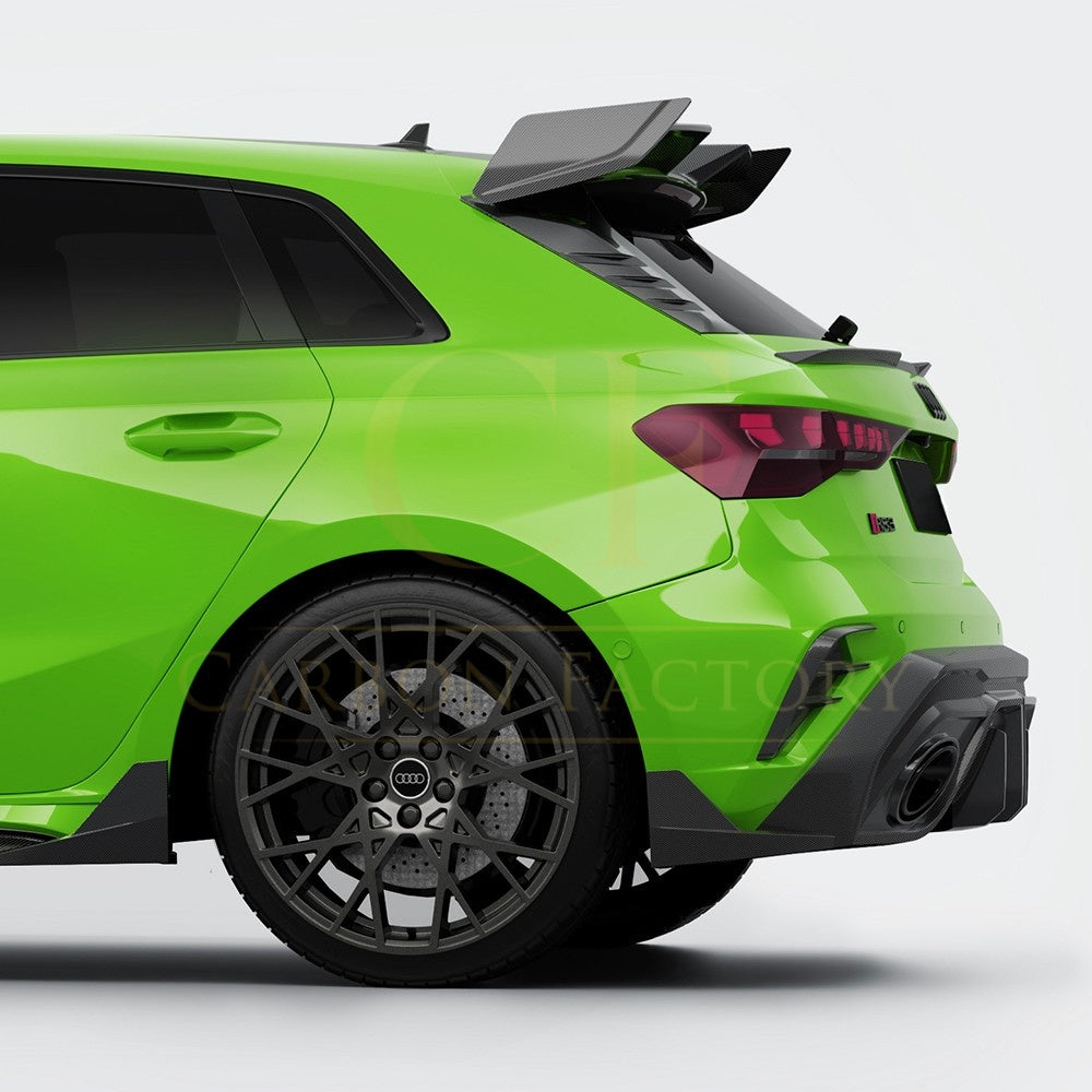 SQ Style Pre-preg Carbon Fiber Rear Bumper Inserts for Audi RS3 8Y Sportback 20-26 - Carbon Factory