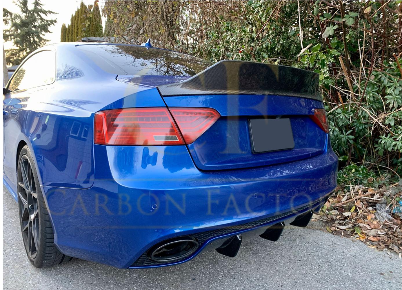 V Style Carbon Fibre Boot Spoiler for Audi B8.5 RS5 Coupe 12-16-Carbon Factory