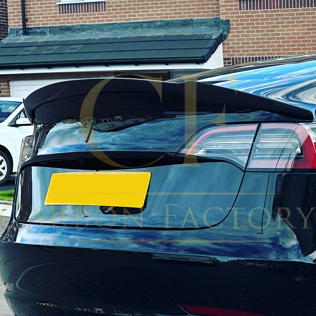 V Style Carbon Fibre Boot Spoiler for Tesla Model 3 16-23 - Carbon Factory