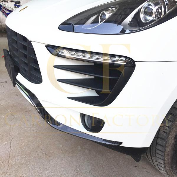 V Style Carbon Fibre Front Canards for Porsche Macan 14-17-Carbon Factory