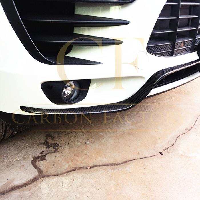 V Style Carbon Fibre Front Canards for Porsche Macan 14-17-Carbon Factory