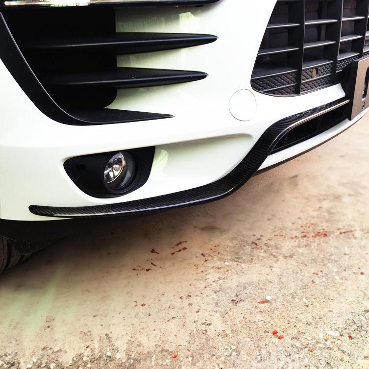 V Style Carbon Fibre Front Canards for Porsche Macan 14-17-Carbon Factory