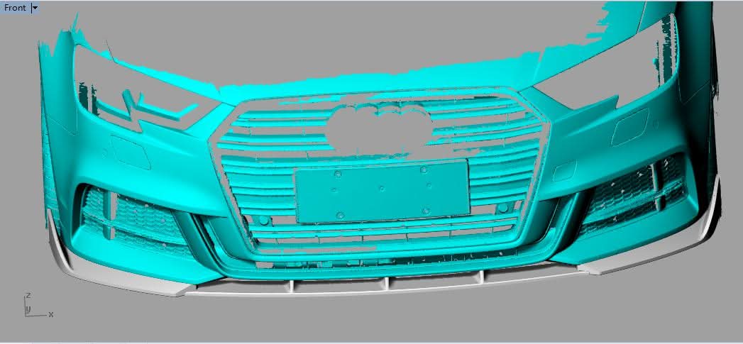 V Style Carbon Fibre Front Splitter for Audi A3 Saloon S Line & S3 16-19 - Carbon Factory