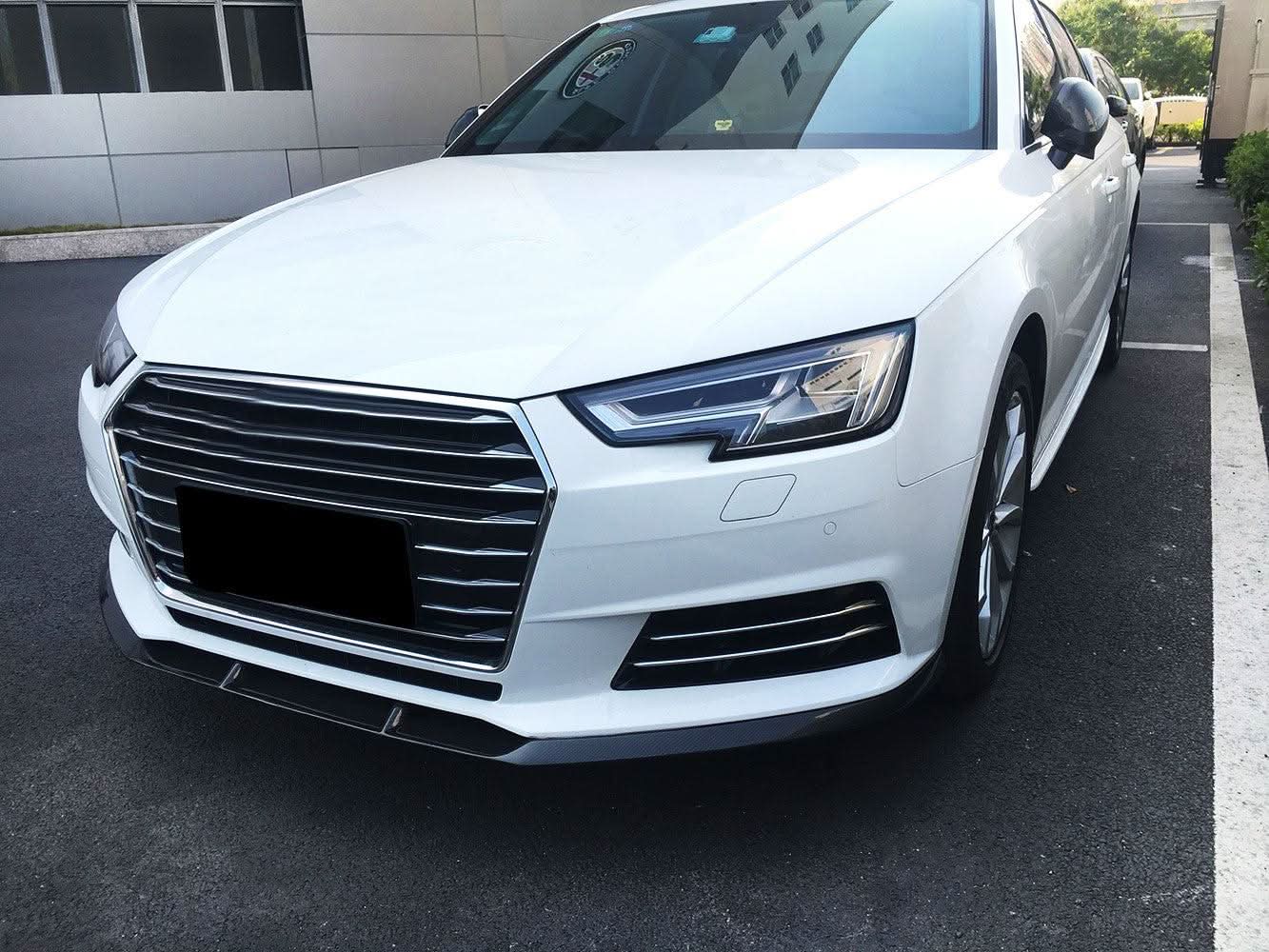 V Style Carbon Fibre Front Splitter for Audi A4 B9 Non S Line 16-18 - Carbon Factory