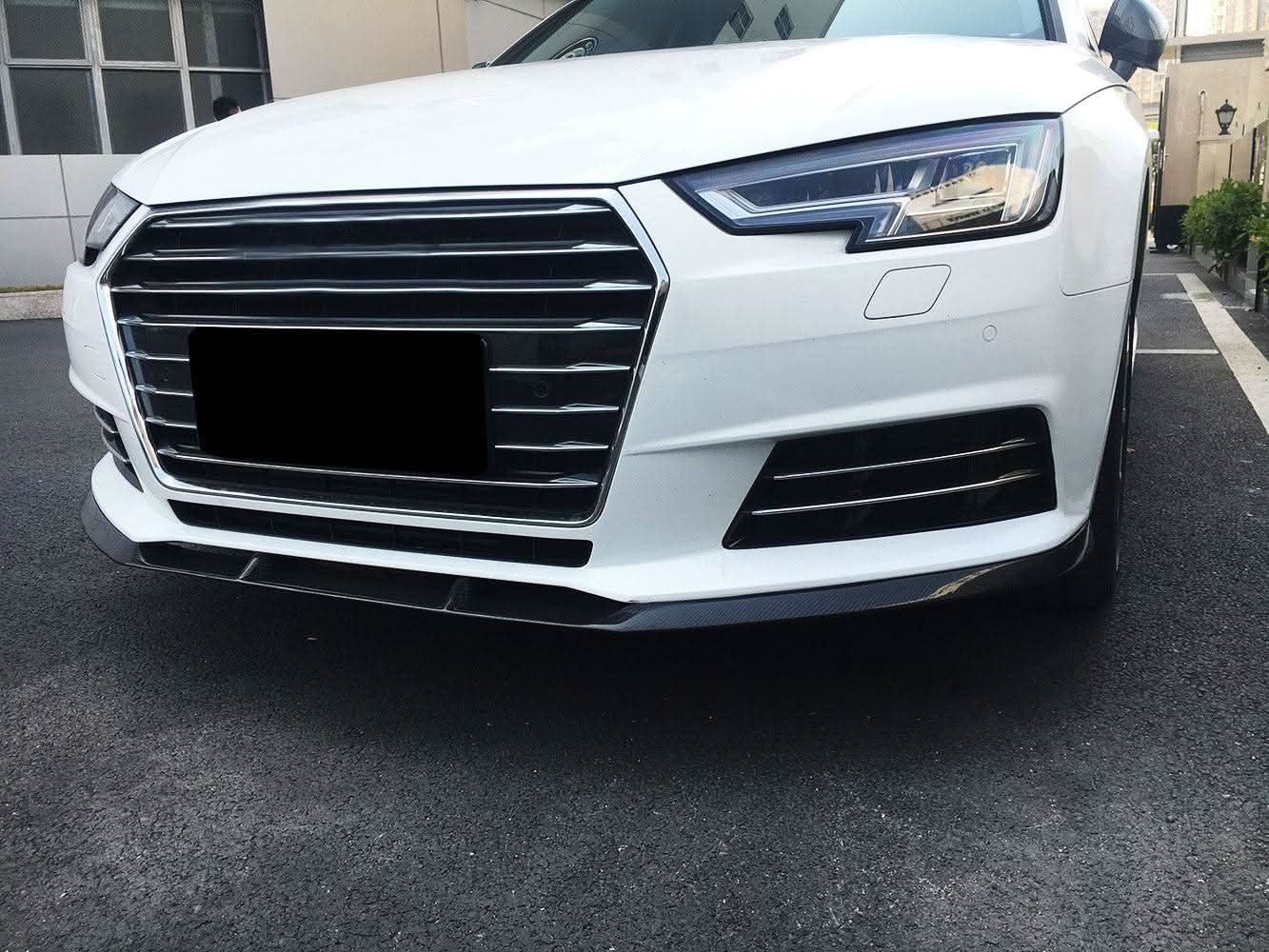 V Style Carbon Fibre Front Splitter for Audi A4 B9 Non S Line 16-18 - Carbon Factory