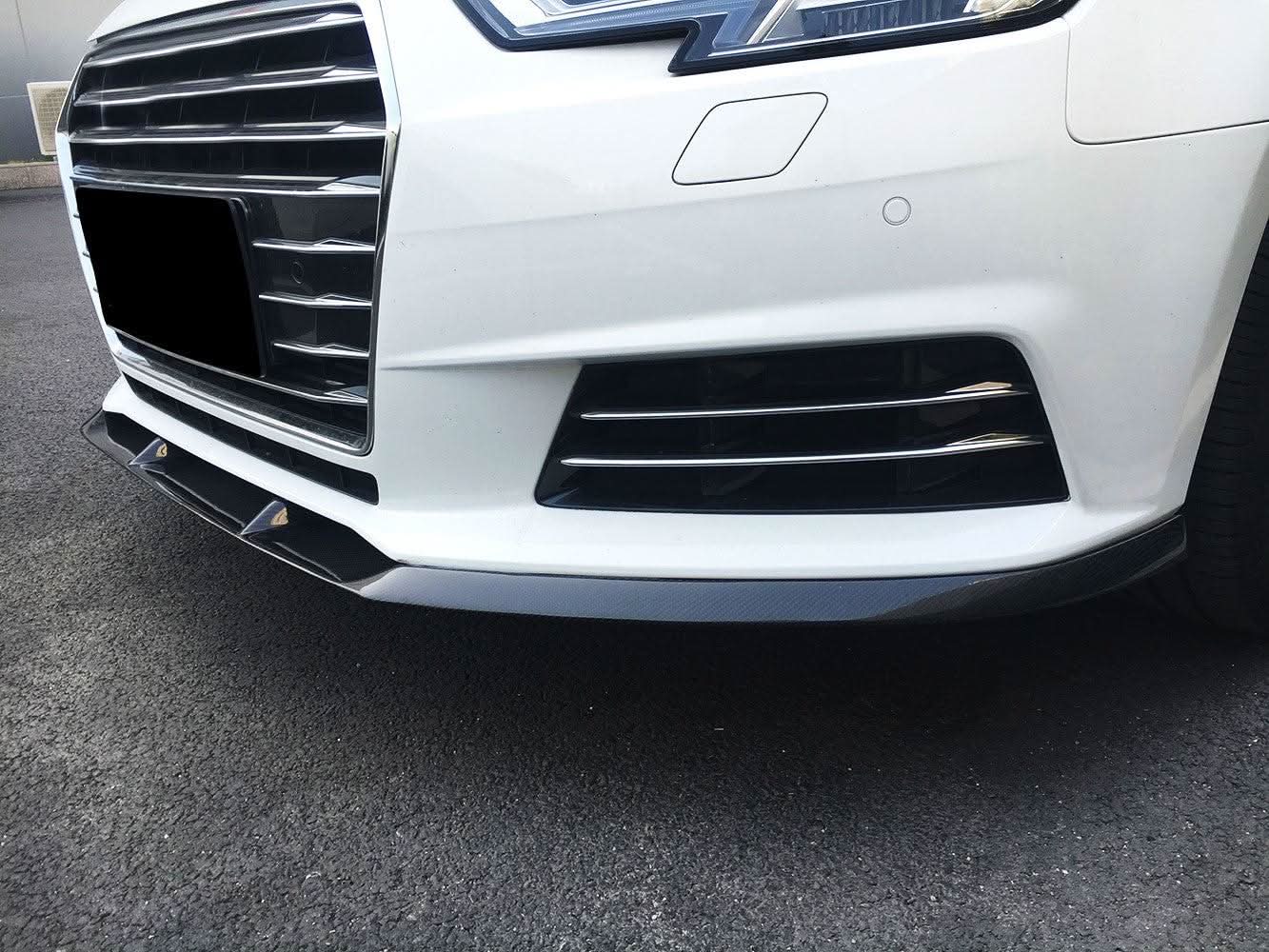 V Style Carbon Fibre Front Splitter for Audi A4 B9 Non S Line 16-18 - Carbon Factory