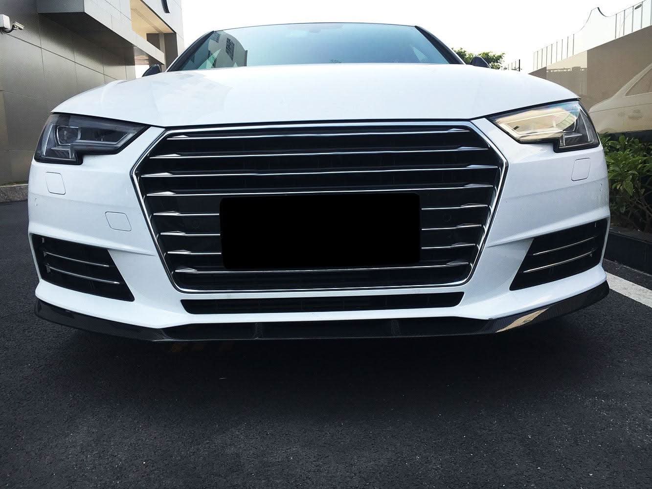 V Style Carbon Fibre Front Splitter for Audi A4 B9 Non S Line 16-18 - Carbon Factory