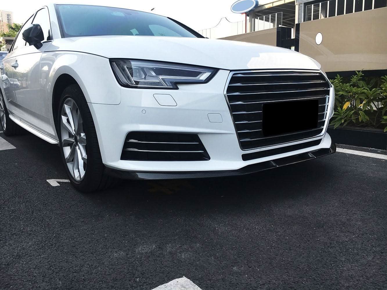 V Style Carbon Fibre Front Splitter for Audi A4 B9 Non S Line 16-18 - Carbon Factory