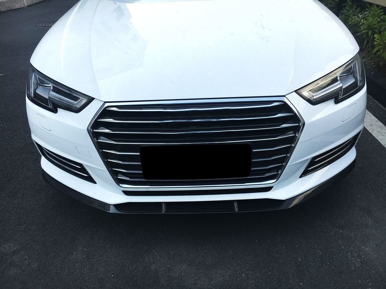 V Style Carbon Fibre Front Splitter for Audi A4 B9 Non S Line 16-18 - Carbon Factory