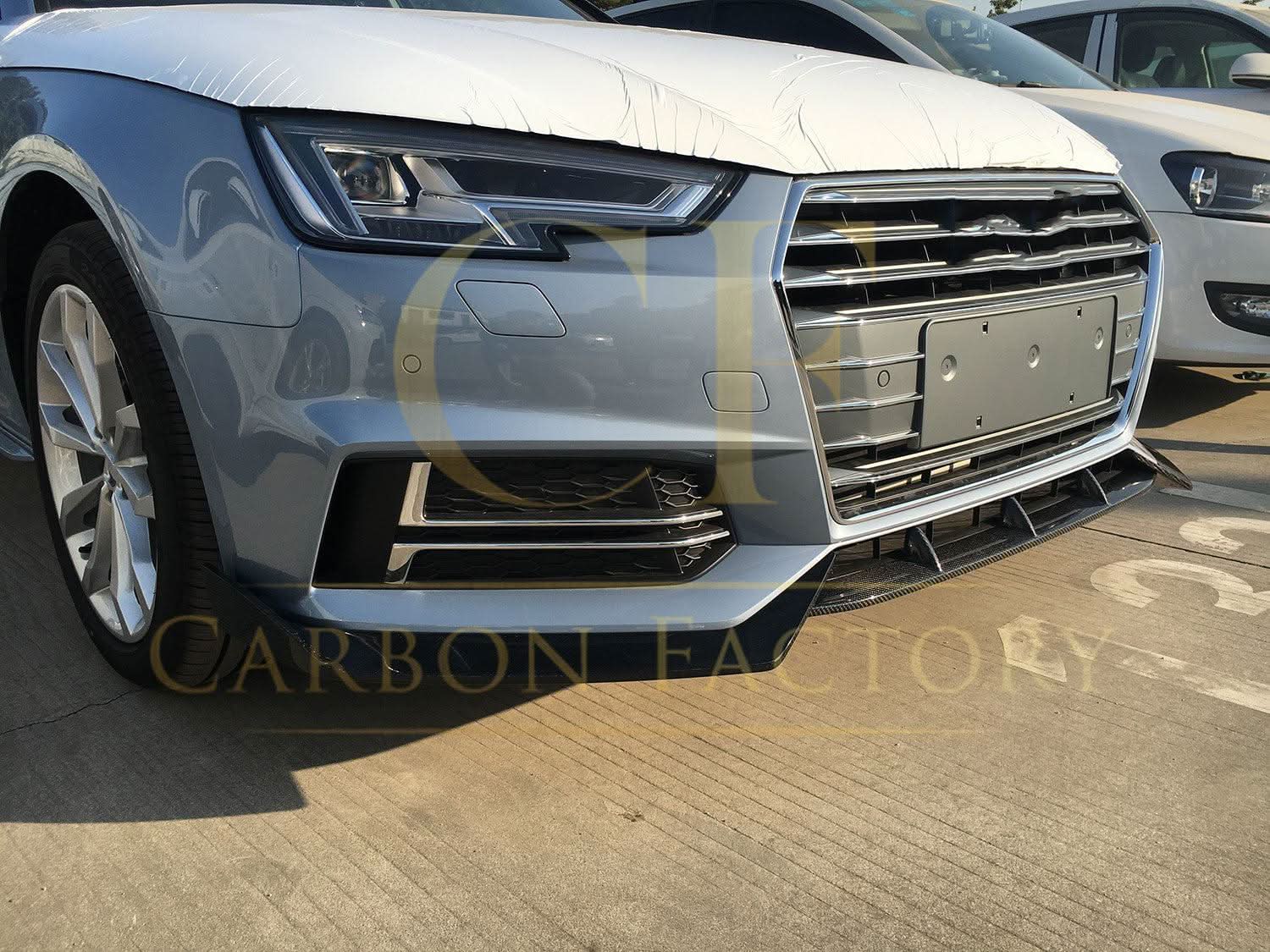 V Style Carbon Fibre Front Splitter for Audi A4 B9 S Line & S4 16-18 - Carbon Factory