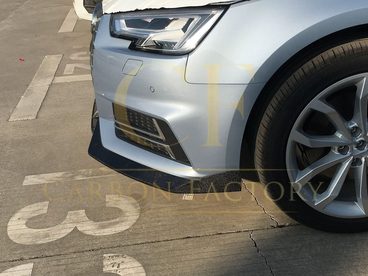 V Style Carbon Fibre Front Splitter for Audi A4 B9 S Line & S4 16-18 - Carbon Factory