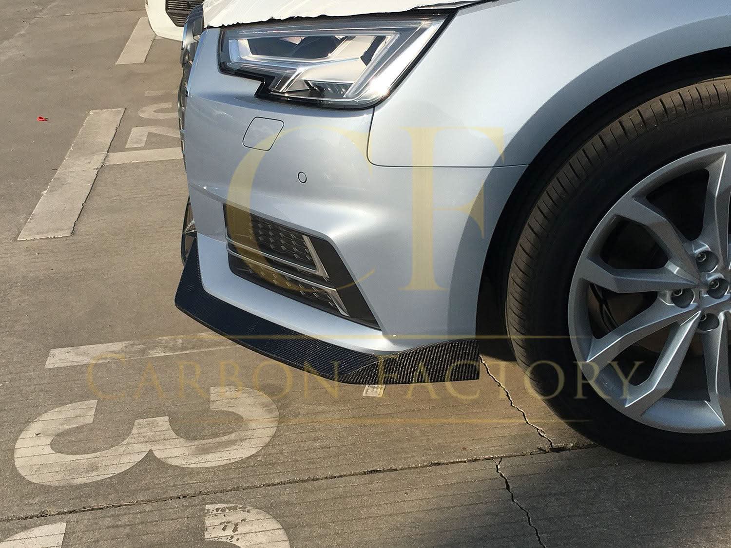 V Style Carbon Fibre Front Splitter for Audi A4 B9 S Line & S4 16-18 - Carbon Factory