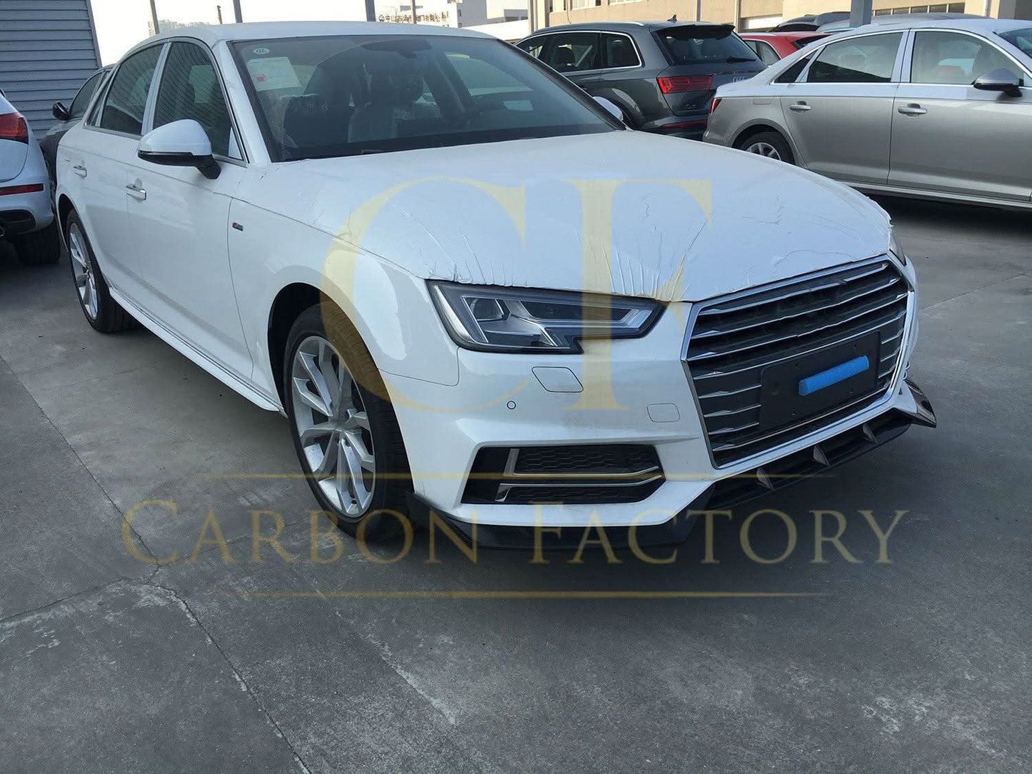 V Style Carbon Fibre Front Splitter for Audi A4 B9 S Line & S4 16-18 - Carbon Factory