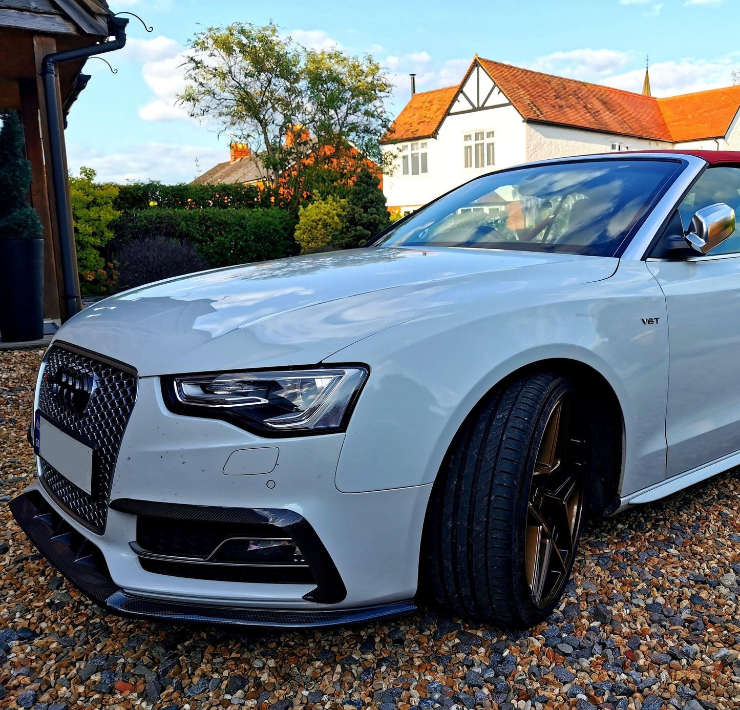 V Style Carbon Fibre Front Splitter for Audi B8.5 S5 A5 S Line 11-16-Carbon Factory