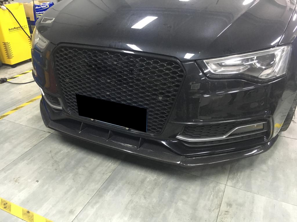 V Style Carbon Fibre Front Splitter for Audi B8.5 S5 A5 S Line 11-16-Carbon Factory